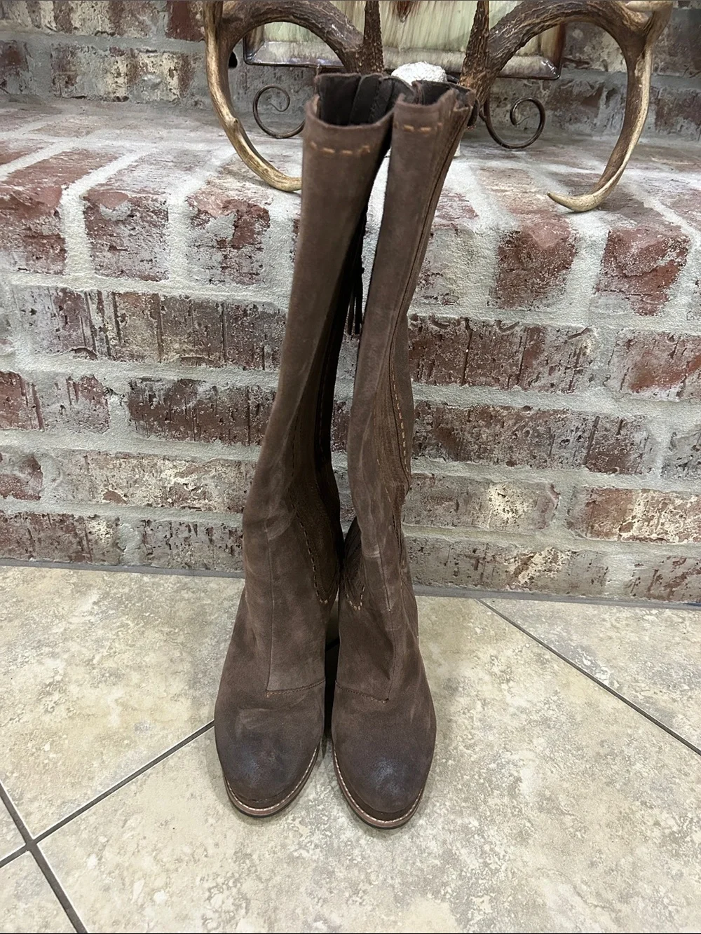 Women’s Ariat Knee High Wedge Boot with Tassel 6.5B